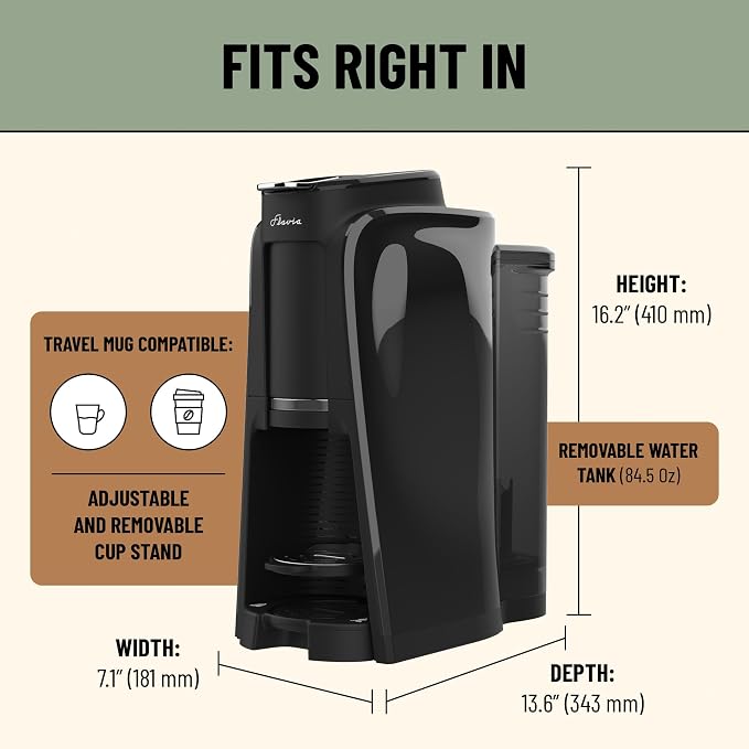 Flavia Aroma Brewer Bundle with 84 Freshpacks and 1 Merchandiser - Coffee Machine, Makes Coffee, Lattes, Tea, and other Hot or Iced Beverages, Multiple Brew Sizes, Grey, Works ONLY with Freshpacks