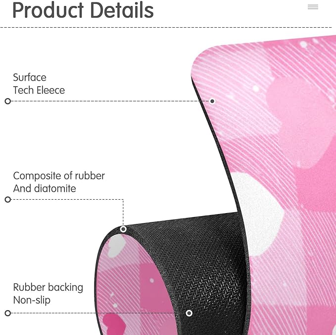 Kitchen Sink Splash Guard 1 PC 30 Inch Sink Faucet Mat Splash Guard for Bathroom Countertop Water Absorbent Foldable Cuttable Soft Washable Plaid Checkered Pink White Hearts Dots