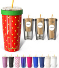 Frost Buddy Togo Buddy 30 oz Stainless Steel Vacuum Insulated Tumbler To Go Coffee Cup – Iced Coffee Sleeve, Travel Mug, Thermal Cup for Hot & Cold Drinks, Dunkin Cup (Strawberry Kiss)