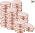 1 Ounce Aluminum Tin Jar with Screw Cap 30mL Tin Cans Refillable Containers for Cosmetic, Lip Balm, Cream, Lotion, Balms, Spices, Salve, Rose Gold 20 Pcs