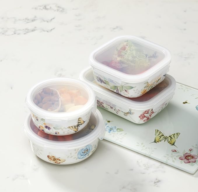 Lenox 824646 Butterfly Meadow Serve & Store Container, Small Container 6.25" D x 2.75" H (Pack of 12)