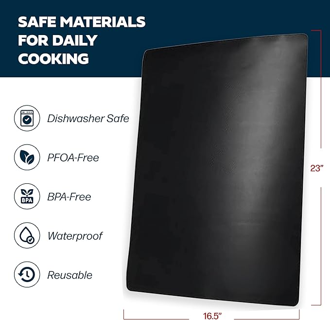 Cooks Innovations Non-Stick Oven Protector Mat - 2 Heavy Duty Nonstick Oven Rack Liners to Protect Convection, Electric, Gas, & Microwave Ovens - BPA & PFOA Free Heat Resistant Baking Mat