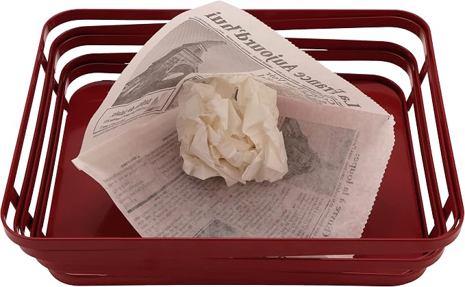 G.E.T. 4-T1050 White Newspaper Theme Cone Basket Liner / Deli Wrap Paper Paper Food-Safe Tissue Liners Collection, 5.5" x 5.5" (Pack of 2000)