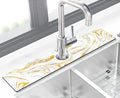 Kitchen Sink Splash Guard Faucet Mat Super Absorbent Fast Drying Mat Sink Gadgets Splash Guard Behind Faucet Drip Catcher for Kitchen (Marbling, 23.5x5.5in)