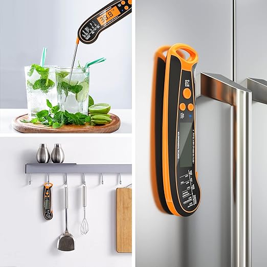 300FT Wireless Meat Thermometer with 2 Probes, Rechargeable Digital Digital Cooking Thermometer with Alarm Function Preprogrammed Temperatures for The Oven, Grill, Kitchen, BBQ IP67