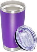 20 oz Tumbler Coffee Travel Tumblers Bulk with Lid Stainless Steel Double Wall Vacuum Insulated Mug Powder Coated Cups fit Car Cupholder for Hot and Cold - Purple, 1Pack