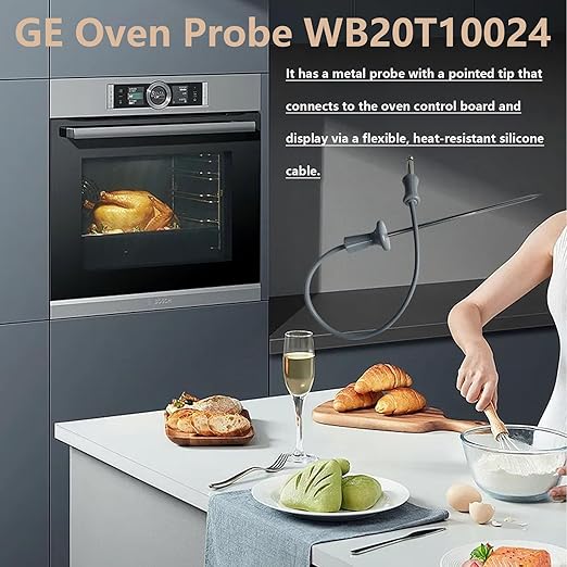 OEM Replacement GE WB20T10024 Oven Meat Probe | Direct Fit for WB20X5050 & Cafe Series | Precision Oven Temperature Probe & Turkey Temperature Probe for Electric/Gas Ovens