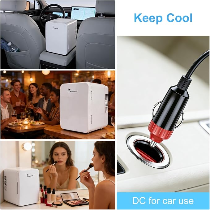 Mini Fridge, 4L/6 Can Portable Personal Refrigerator - Cooler and Warmer, Ideal for Car Use and for Skin Care, Cosmetics, Beverage, Food, Great for Bedroom, Office, Dorm