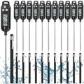 Copkim 12 Pcs Meat Food Thermometer Food with Probe Water Liquid Instant Read Digital Thermometer Kitchen Cooking Supplies for Cooking BBQ Milk Yogurt (Black)