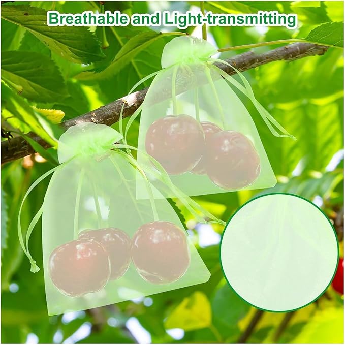 100pcs Fruit Protection Mesh Bags Strawberry Mesh Bag Vegetable Netting Cover Gardening Tool(10x15cm)