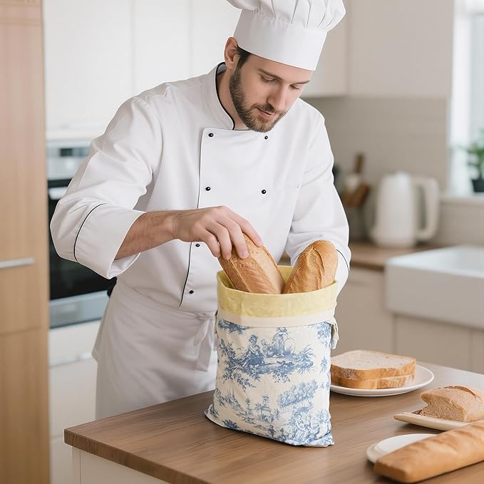 Reusable Beeswax Bread Bags for Homemade Bread & Sourdough, 2-Pack XL Airtight Food Storage Bags, Organic Cotton Linen Covers - Freezer-Friendly Freshness Preservation Keeps Fresh Longer