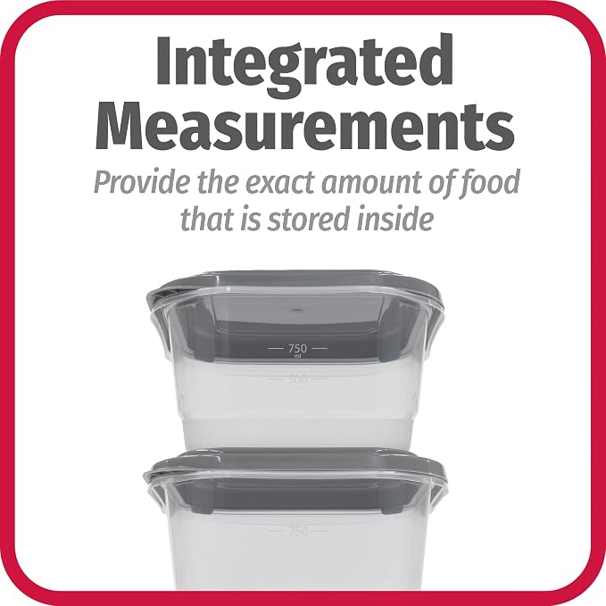 GoodCook EveryWare 60pc Container Set, BPA Free - 60-Piece Food Container Set, Microwave and Freezer Safe, Embossed Measurements, Secure Lids