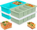 Silicone Freezer Molds for Soup with Lid, 1-Cup & 2-Cup Large Ice Cube Trays Food Storage Containers for Meal Prep, Freeze 500mL/250mL/125mL Portions – 4 Pack (1-Cup Green*2 & 2-Cup Blue * 2)