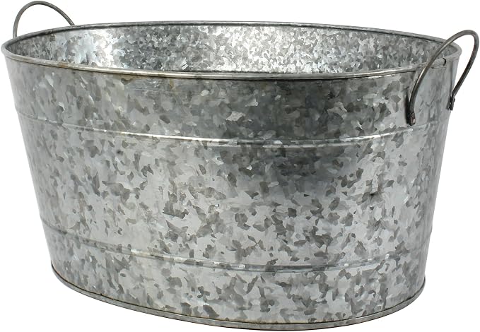 Galvanised Barware Wine Cooler Size : 22.75x14.5x9.5"