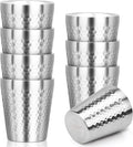 Stainless Steel Cups Double Wall, 10 oz Insulated Tumbler, 8 Pack Unbreakable Stackable Water Tumblers Vacuum Insulated Metal Cup Premium Drinking Glasses for Travel Camping Home Outdoor