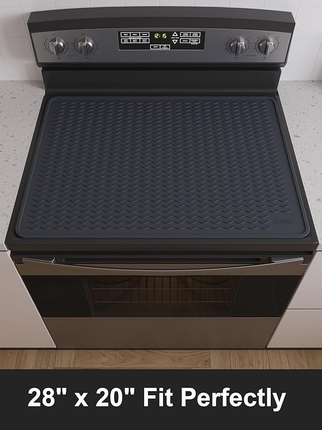 XiFEO Stove Top Covers for Electric Stove, Food Grade Heavy Duty Silicone Glass Stove Top Cover Protector, Induction Cooktop Protector, Heat Resistant Range Ceramic Stove Top Covers Mat, Oven Cover