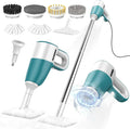 Steam Cleaner with Electric Spin Brush, No Manual Scrubbing, 1200W 2-in-1 Steamer for Cleaning Tool, 2 Modes, 11 Accessories, Detachable Long Handle for Home, Floor, Tile, Grout, Bathroom (Green)