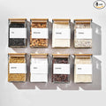 Glass Storage Jars with Bamboo Lids, 27oz Square Food Storage Containers for Kitchen Pantry Organization, Storage Canisters with Labels for Cereal Flour Beans Tea, Large Spice jars Seasoning Bottles