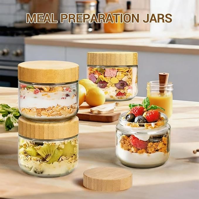 Glass Jars with Silicone Sealed Lids Ideal for Breakfast Lunch and Kitchen Organization Homebrewed Preserve Jar