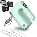 Lord Eagle 9-Speed Digital Hand Mixer Electric Handheld, 500W DC Motor Kitchen Mixer for Cake Baking, Lightweight Egg Beaters with Stain-resistant & Waterproof Storage Bag & 6 Accessories, Green