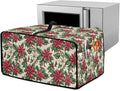 Air Fryer Toaster Oven Dust Cover Dustproof Convection Oven Cover with Side Pockets for Small Kitchen Appliances, M, 16.5 x 20.5 x 10 Inches, Poinsettia Flower Christmas Decor