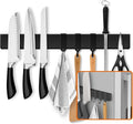 Fridge Applicable 17 Inch Double Sided Magnetic Knife Holder - Stainless Steel Knife Strip With Powerful Magnetic Pull Force - Use as Kitchen Knife Holder, Knife Rack & Tool Holder - Matte Black