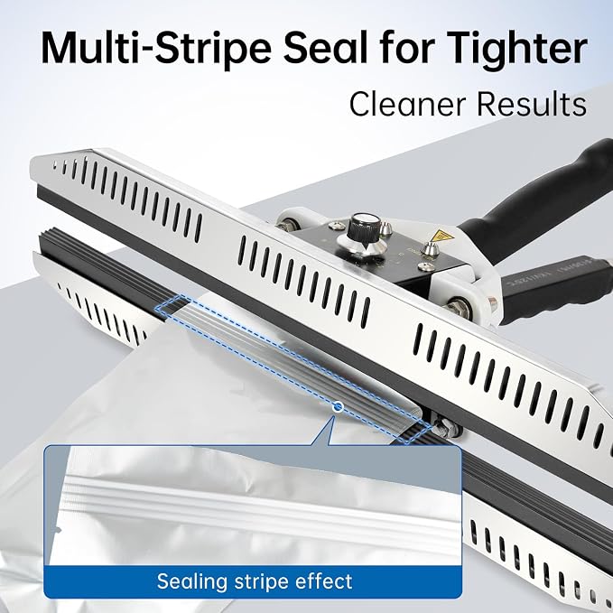 Portable Hand Held Heat Sealer Machine-R-PACK FKR-200DFFT, 8 Inches, For Foil Bag, Mylar, Kraft Bag（Anti-Scald Protection）
