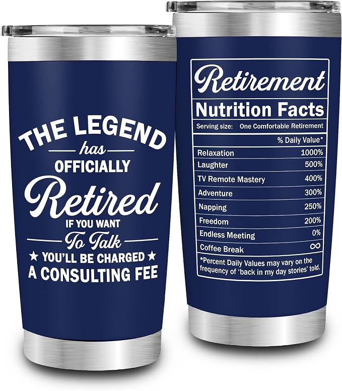 Retirement Gifts for Men - The Legend Has Retired - Retired Tumbler for Dad, Him, Man, Boyfriend, Husband - 20 Oz Tumbler Best Gift for Retirement Men, Fathers Day, Birthday, Christmas Gift