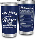 Retirement Gifts for Men - The Legend Has Retired - Retired Tumbler for Dad, Him, Man, Boyfriend, Husband - 20 Oz Tumbler Best Gift for Retirement Men, Fathers Day, Birthday, Christmas Gift