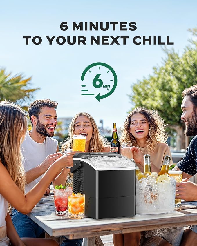 Totnz Ice Makers Countertop,26 Lbs/24 Hrs, Portable Countertop Ice Maker with Self Cleaning Function,Ice Maker for Kitchen/Office/Parties