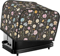 Toaster Cover 4 Slice Vintage Flower Botanical Leaf Kitchen Small Appliance Covers with Pockets Dust and Fingerprint Protection