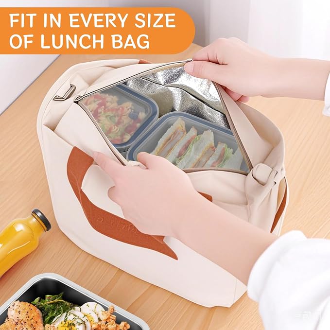 Cykorxicc 8-Piece 304 Stainless Steel Lunch Bento Box with Lids, Leakproof & Airtight Food Containers, Oven/Freezer/Dishwasher Safe,for Work,Travel, School