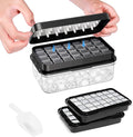 Ice Cube Tray with Lid and Bin, PHINOX 56 pcs Ice Trays for Freezer, Ice Cube Trays for Freezer with 2 trays, Container, Lid & Ice Scoop, BPA Free, Black