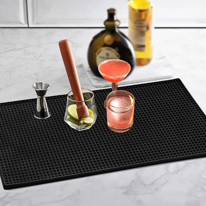 Extra Large Bar Mats for Countertop 16X28'', Thicker Rubber Coffee Bar Mat, Dish Drying Mat, Kitchen Mat for Countertop, Non-slip and Easy to Clean
