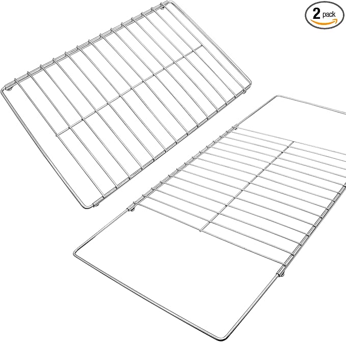 2Pack Adjustable Extendable Oven Rack, Wire Racks, Universal Telescopic Oven Cooker Shelf Rack For Whirlpool Frigidaire GE Kenmore Ovens. Adjusts from 14.5 Inches - 25.5 Inches Wide.