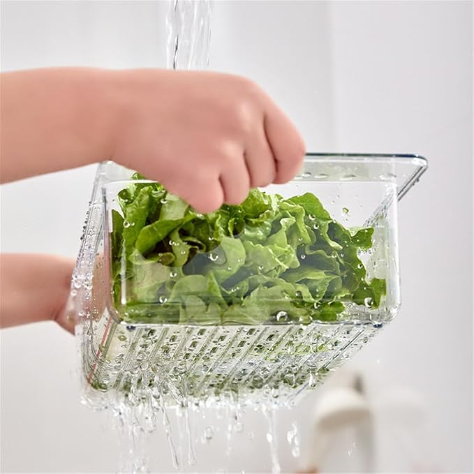 Transparent Plastic Dish Drying Rack Over the Kitchen Sink, Dish Drainer with Widened Handle, Dish Rack Vegetables and Fruits