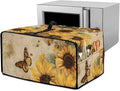 Convection Toaster Oven Cover with Pockets, Easy to Clean, Smart Microwave Baking Oven Dust Cover for Countertop, S, 14.5 x 18.5 x 9 Inches, Retro Sunflower Butterfly