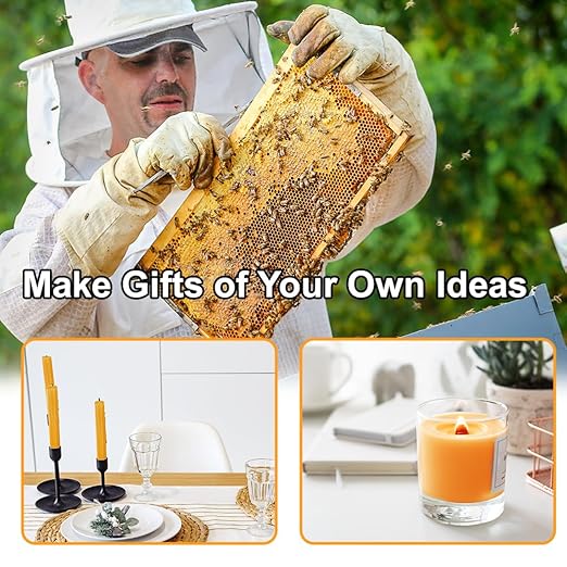 30pcs Beeswax Sheets, Bee Hive Foundation Sheets, Beehive Wax Foundation Sheets, Beeswax Honeycomb Sheets for Beekeeping Candle Making