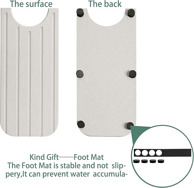 NiuYichee 17inch x 4inch Kitchen Sink Faucet Mat, Water Absorbing Stone Faucet Splash Guard for Bathroom Counter, Quick Drying Diatomite Tray for Kitchen Sink, Light Gray