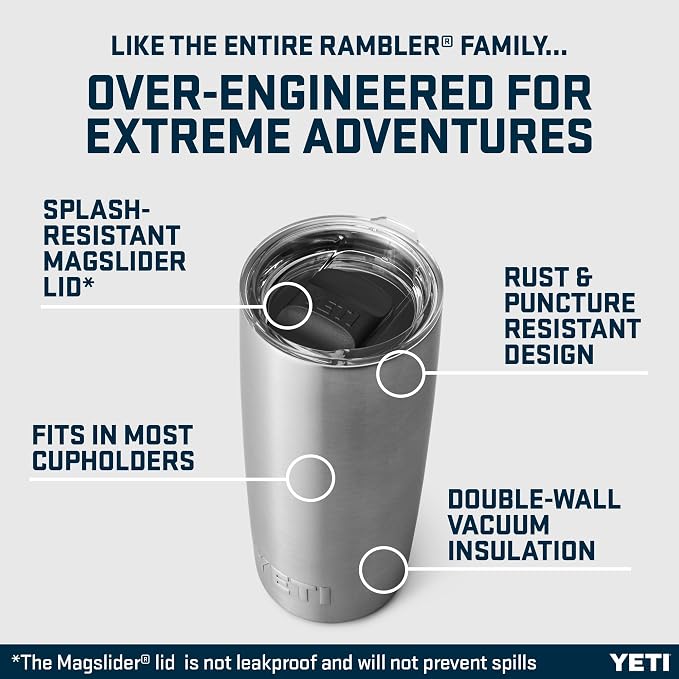 YETI Rambler 10 oz Tumbler, Stainless Steel, Vacuum Insulated with MagSlider Lid, Stainless
