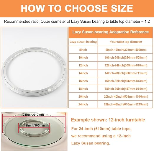 TamBee 16 Inch Lazy Susan Hardware Heavy Duty Metal Rotating Hardware Large Turntable Bearing Ring Lazy Susan Bearing Lazy Susan Parts Lazy Susan Mechanism Lazy Susan Kit Lazy Susan Base Only