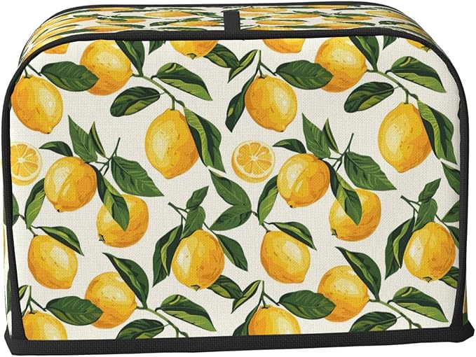 Toaster Cover 2 Slice Lemon Fruit Watercolor Kitchen Small Appliance Covers with Pockets Dust and Fingerprint Protection