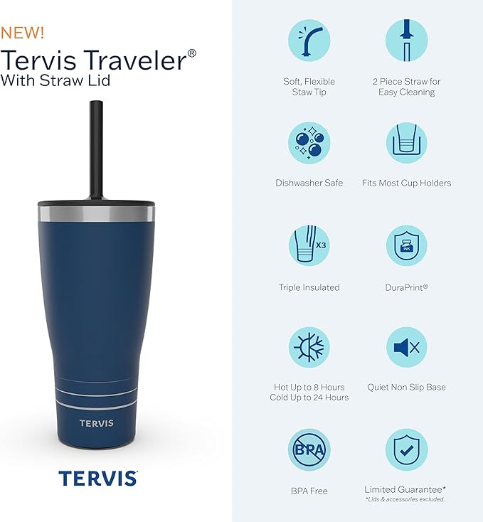 Tervis Traveler Peanuts - Ho Ho Ho Christmas Triple Walled Insulated Tumbler Travel Cup Keeps Drinks Cold & Hot, 30oz with Straw Lid, Stainless Steel