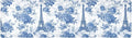 Blue Roses and Eiffel Tower Trivet Table Runner Heat Resistant 230F for Hot Dishes Pots Plates Kitchen Dining Table Protector Decorative 39.37 X 11.8 Inch