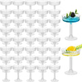 50 Pcs Ribbed Martini Glasses 5 oz Disposable Plastic Vintage Ribbed Coupe Glasses Cocktail Unbreakable Dessert Parfait Glassware for Wedding Party Supplies (Clear)