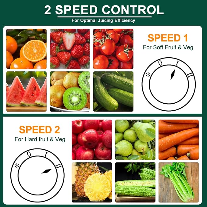 Juicer Machine, 500W Centrifugal Juicer Extractor with 3 Speed & Wide Mouth 3” Feed Chute for Fruit Vegetable, High Yield Juicer Included Cleaning Brush for Easy to Clean