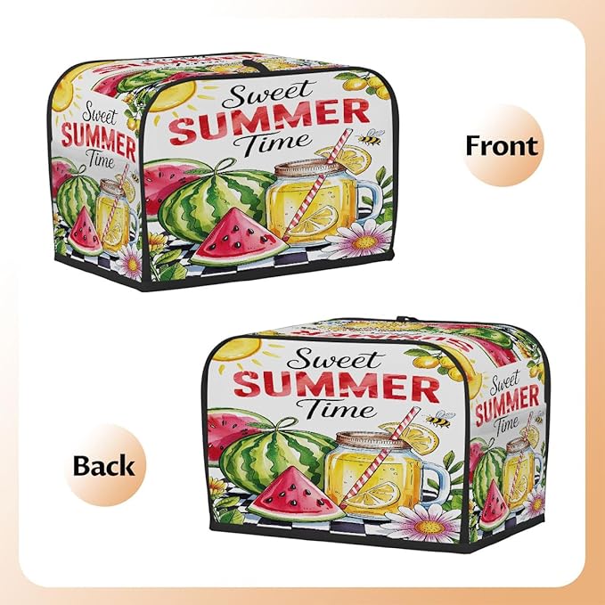 Summer Watermelon Colorful 2 Slice Toaster Cover Dust And Fingerprint Bread Maker Cover Bakeware Protector Washable Appliance Covers Kitchen Accessories For Home Kitchen Women Gift