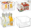 mDesign Set of 4 Fridge Storage Organiser – Kitchen Storage Box for Food and Vegetables – BPA-Free Plastic Freezer Compartment Drawer – Clear