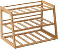Honey-Can-Do 3-Tier Bamboo Water Bottle Organizer Rack - Stackable, Natural Wood Storage for Cabinet & Pantry