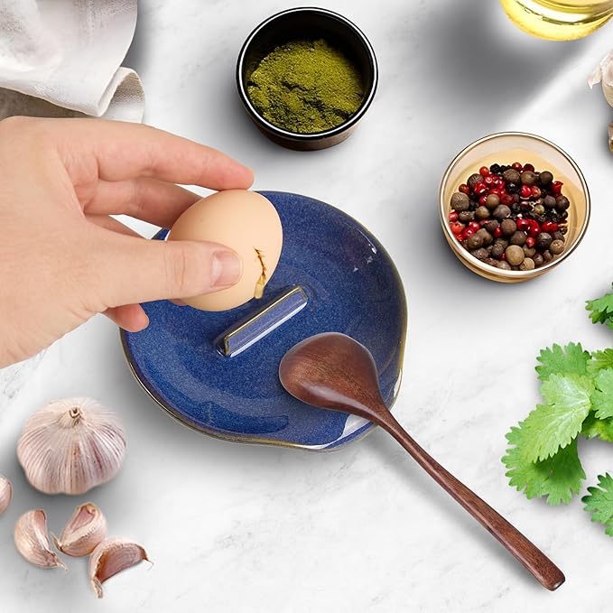 Spoon Holder, Spoon Rest for Kitchen,Ceramic Spoon Holder for Stove Top, Cooking Spoon Holder,Heat Resistant Utensil Rest for Countertop, Blue